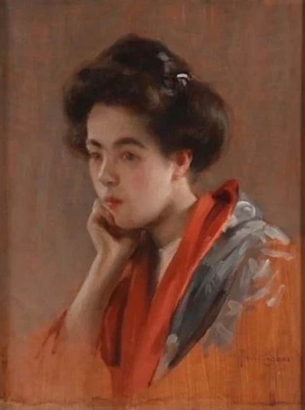 Paul Émile Chabas - Ritratto di una donna asiatica